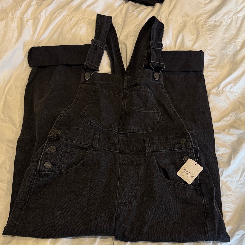 Free people black overalls NWT